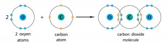 Dot and cross diagram of carbon dioxide